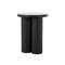 19.75" Black Metal Side End Accent Table with White Marble Tabletop